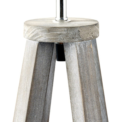 Whitby Grey Wash Wood Tapered 4 Post Table Lamp