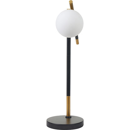 Wanda White Orb & Black Metal Table Lamp