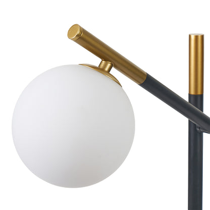 Wanda White Orb & Black Metal Table Lamp