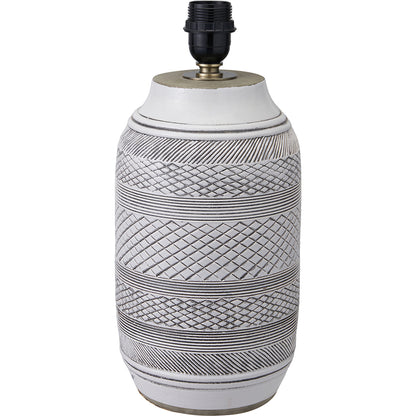 Kira White & Black Textured Stoneware Lamp