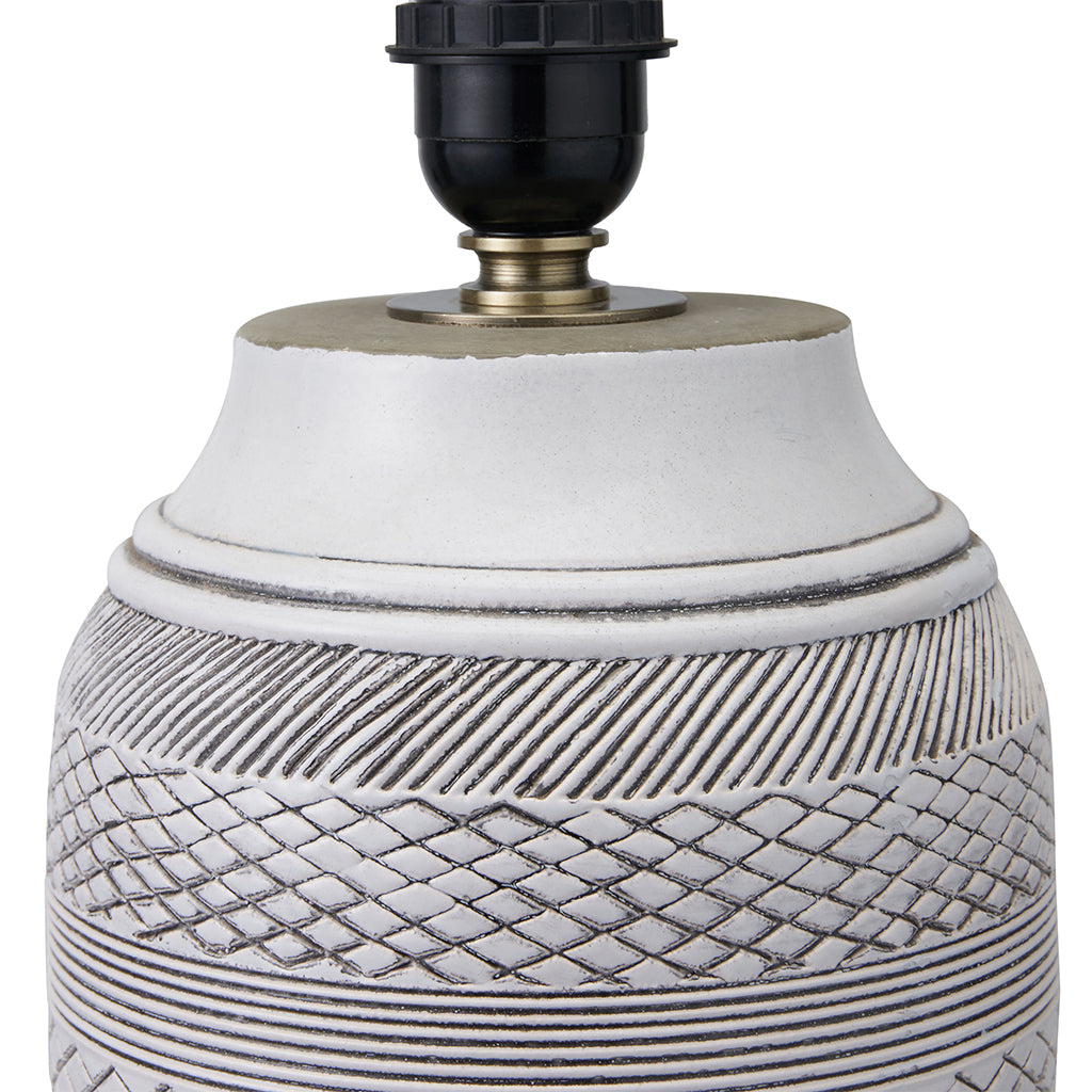 Kira White & Black Textured Stoneware Lamp