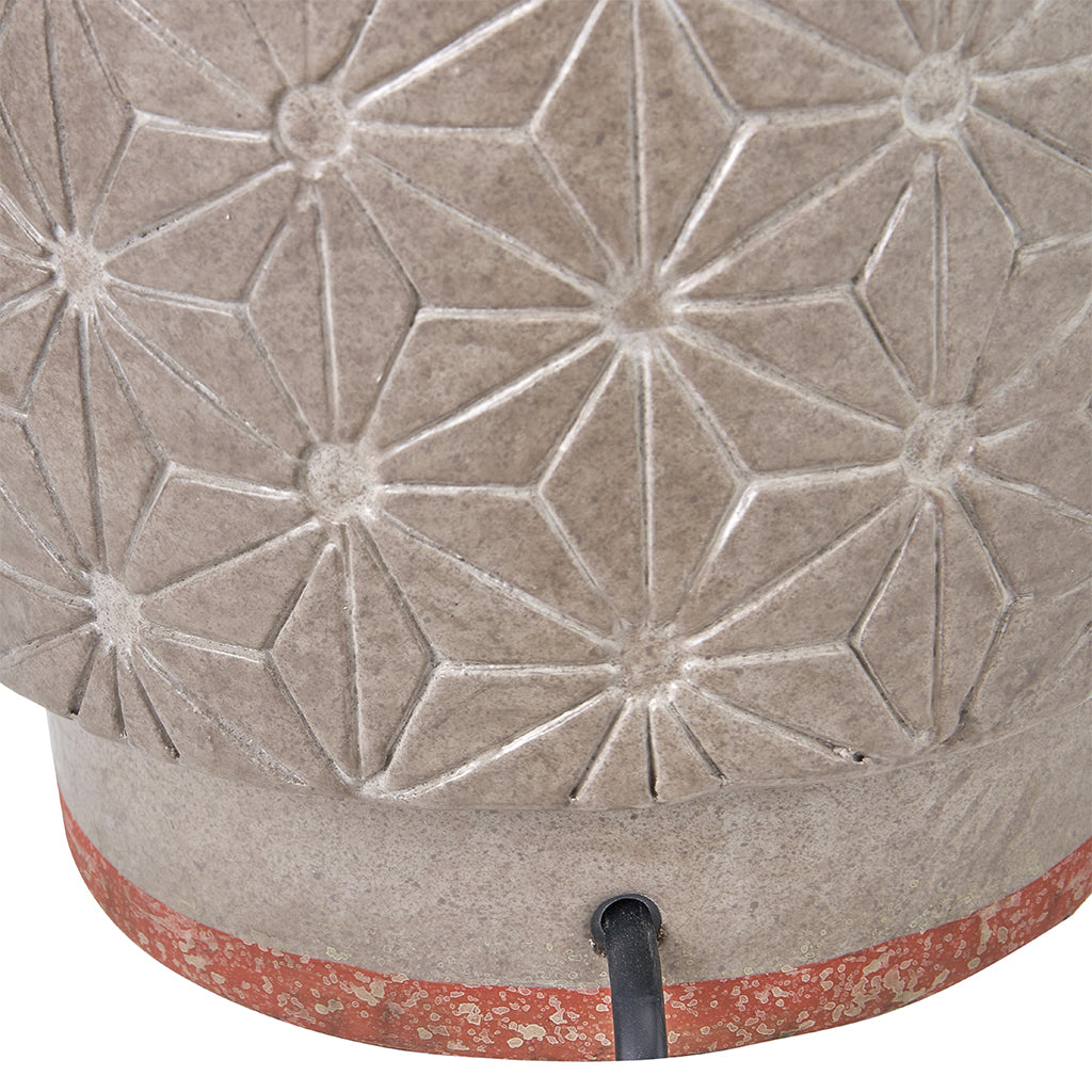 Sidra Grey Stoneware Etch Detail Table Lamp