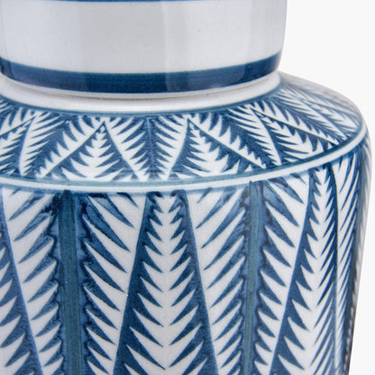 Samara Blue & White Aztec Pattern Ceramic Table Lamp