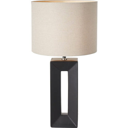 Block Black Ceramic Tall Table Lamp