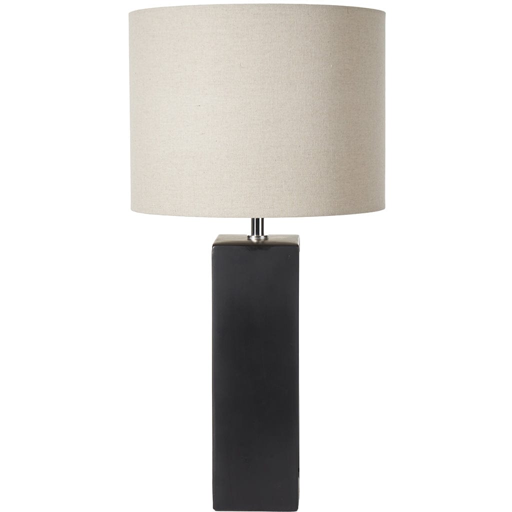 Block Black Ceramic Tall Table Lamp