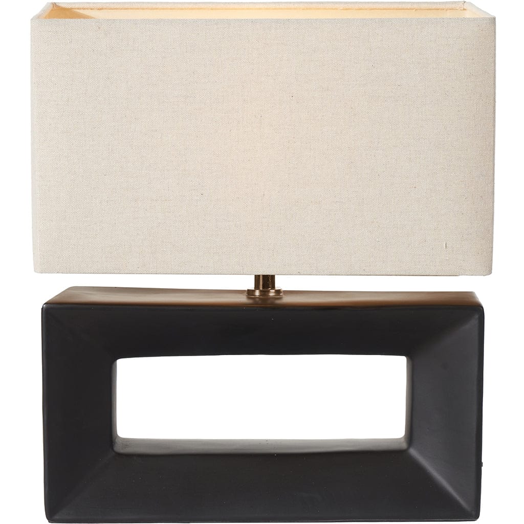 Block Black Ceramic Rectangular Table Lamp