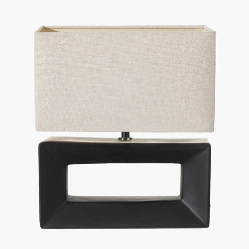 Block Black Ceramic Rectangular Table Lamp