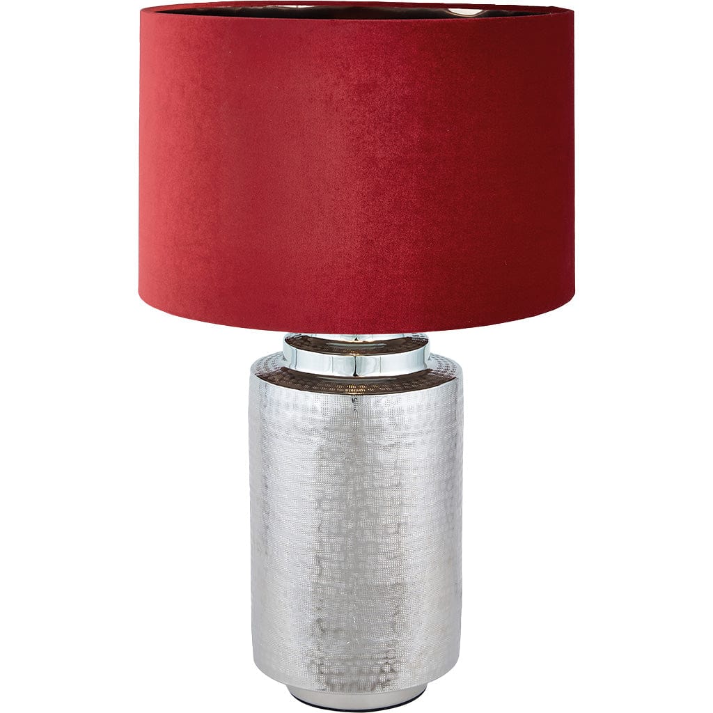 Zuri Large Shiny Silver Metal Pot Table Lamp