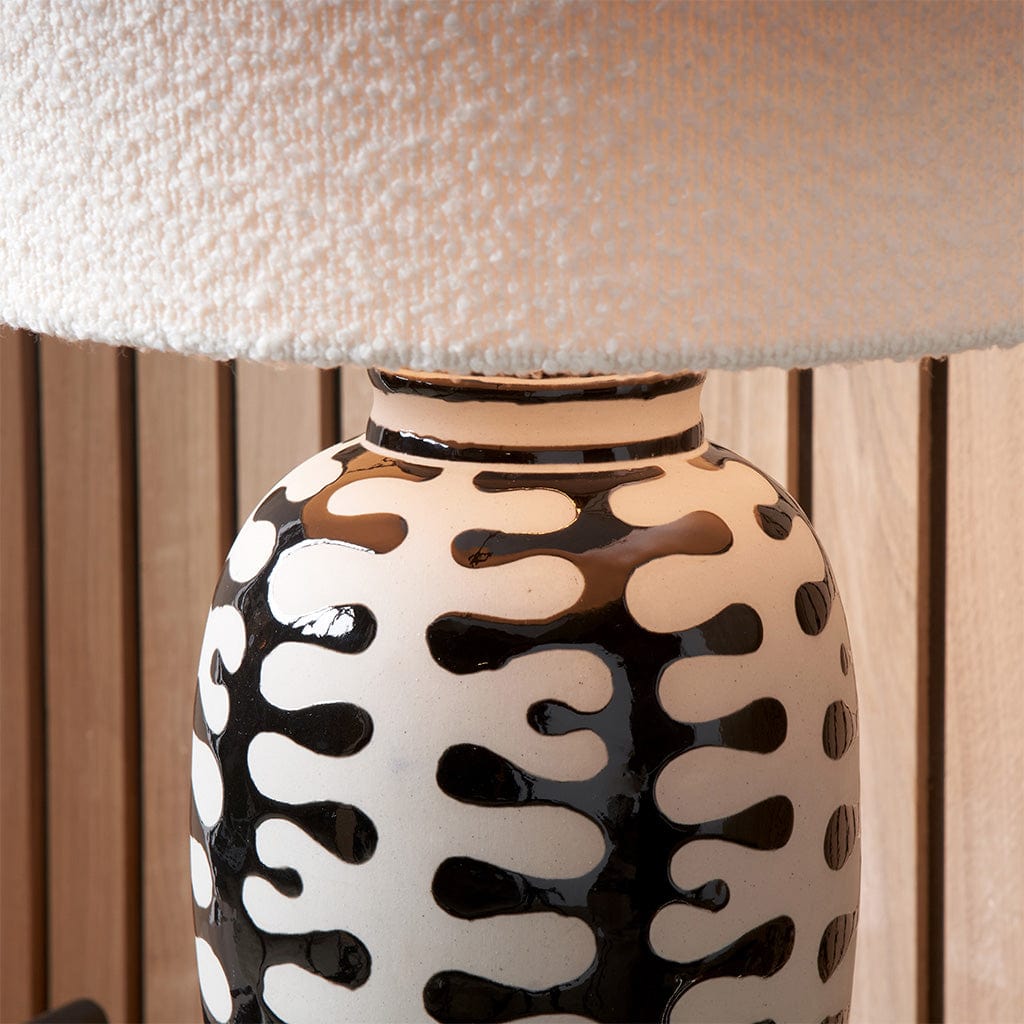 Elkorn Black & White Tall Coral Ceramic Table Lamp