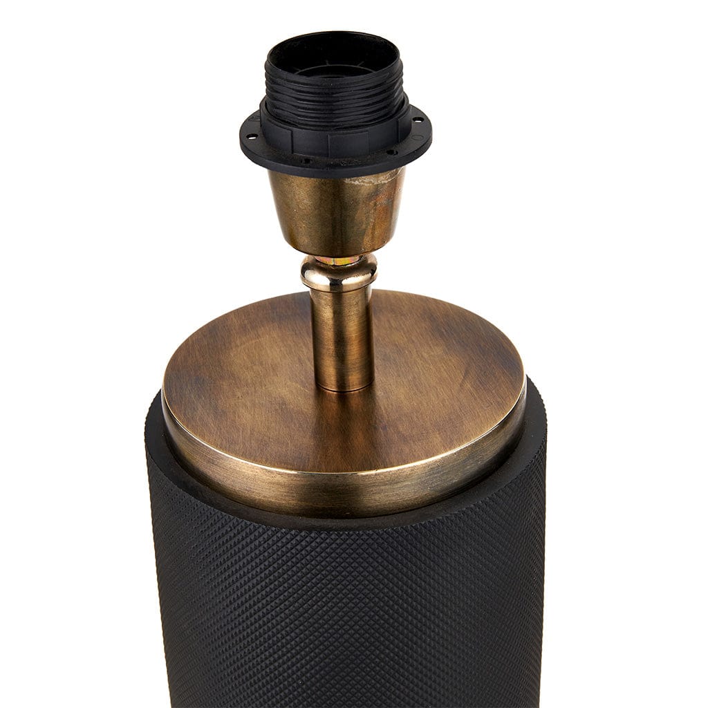 Alnico Black & Brass Metal Textured Table Lamp