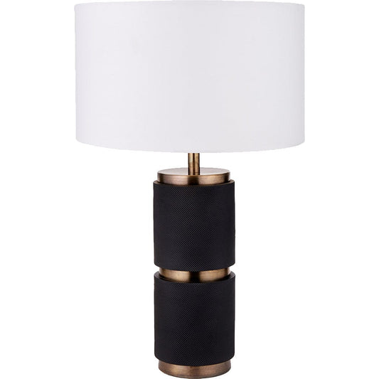 Alnico Black & Brass Metal Textured Table Lamp