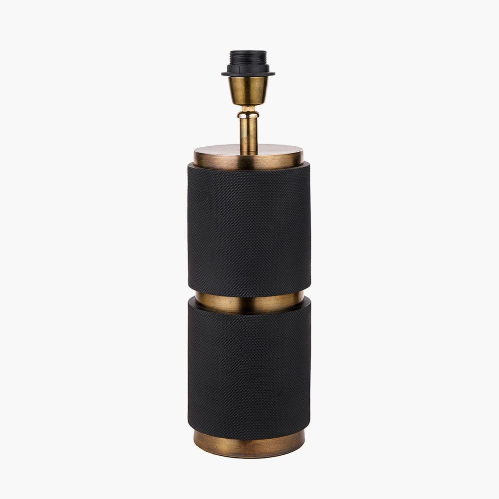 Alnico Black & Brass Metal Textured Table Lamp