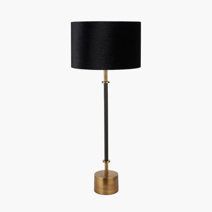 Antoine Black Croc & Antique Brass Metal Table Lamp