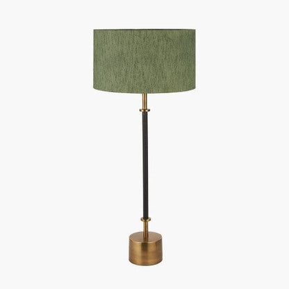 Antoine Black Croc & Antique Brass Metal Table Lamp
