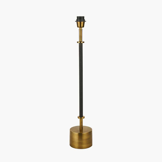Antoine Black Croc & Antique Brass Metal Table Lamp