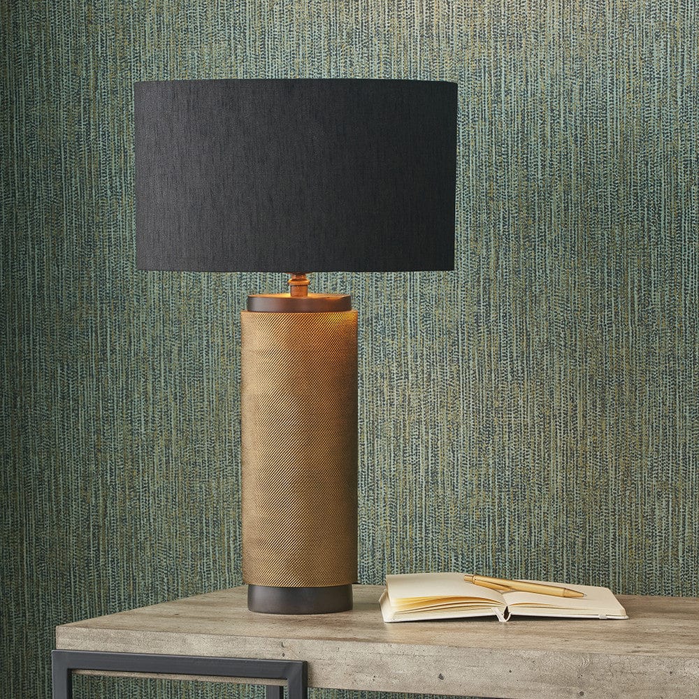 Aurelio Brass & Black Metal Textured Table Lamp