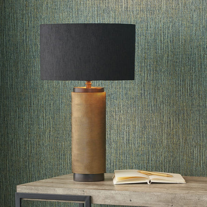 Aurelio Brass & Black Metal Textured Table Lamp