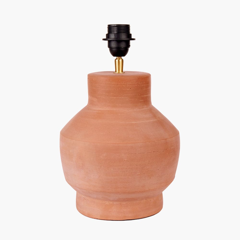 Inna Natural Urn Terracota Table Lamp with Luis Desert Lampshade