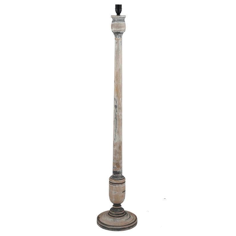 Grey & White Wash Mango Wood Floor Lamp