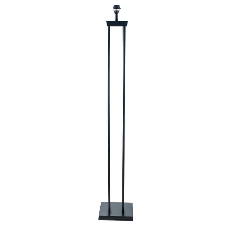 Matt Black Metal Four Post  Floor Lamp with Acoustic Palm Emerald Shade