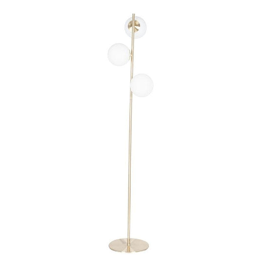 White Orb and Gold Metal Floor Lamp