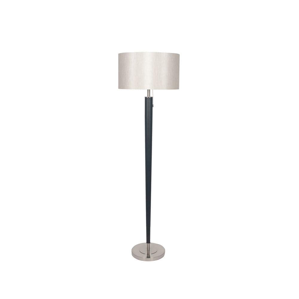 Lowry Brushed Sil. and Matt Black Metal Floor Lamp