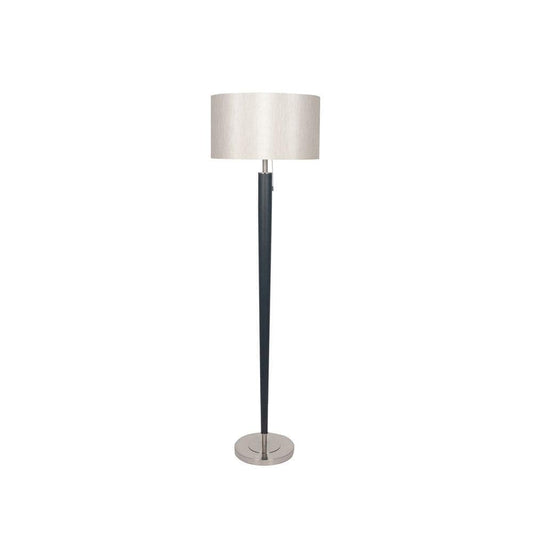 Lowry Brushed Sil. and Matt Black Metal Floor Lamp