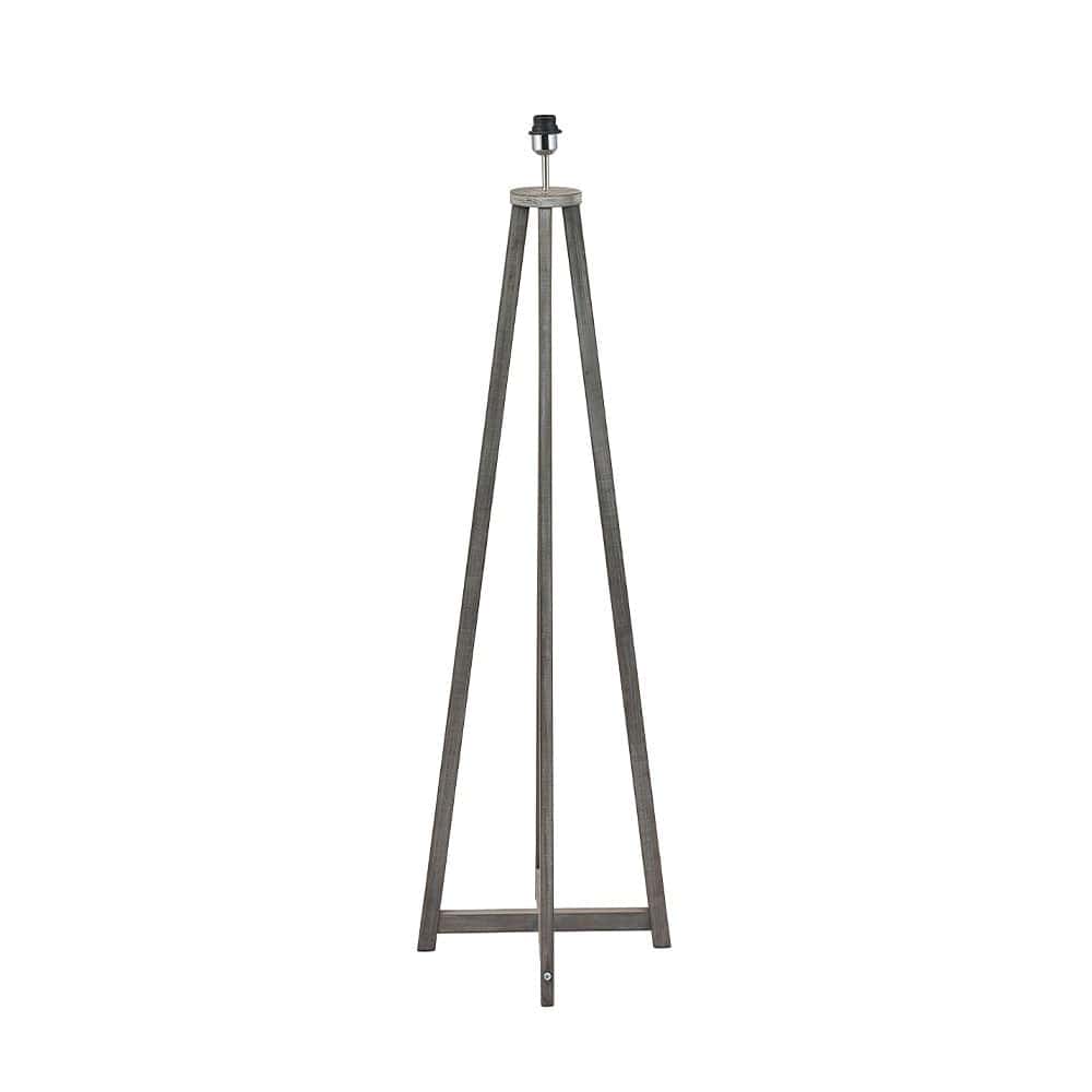 Whitby Grey Wash Wood Tapered 4 Post Floor Lamp with Santana Linen Shade