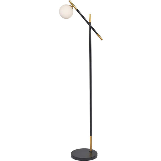 Wanda White Orb & Black Metal Floor Lamp