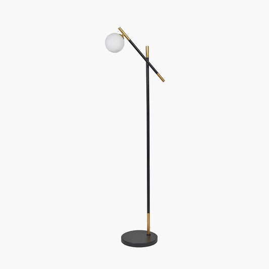 Wanda White Orb & Black Metal Floor Lamp