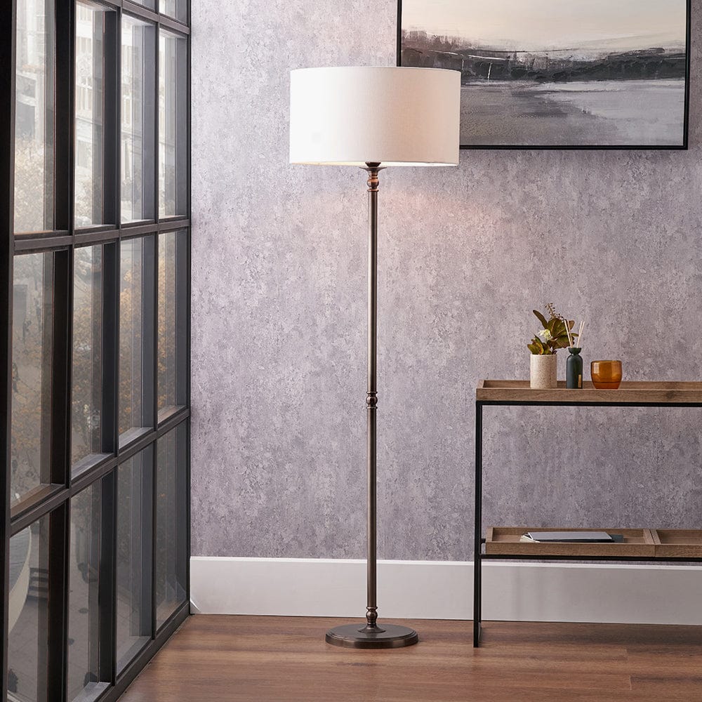 Piero Antique Bronze Metal Candlestick Floor Lamp Base