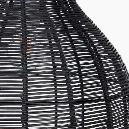 Caswell Black Rattan Cloche Pendant Shade