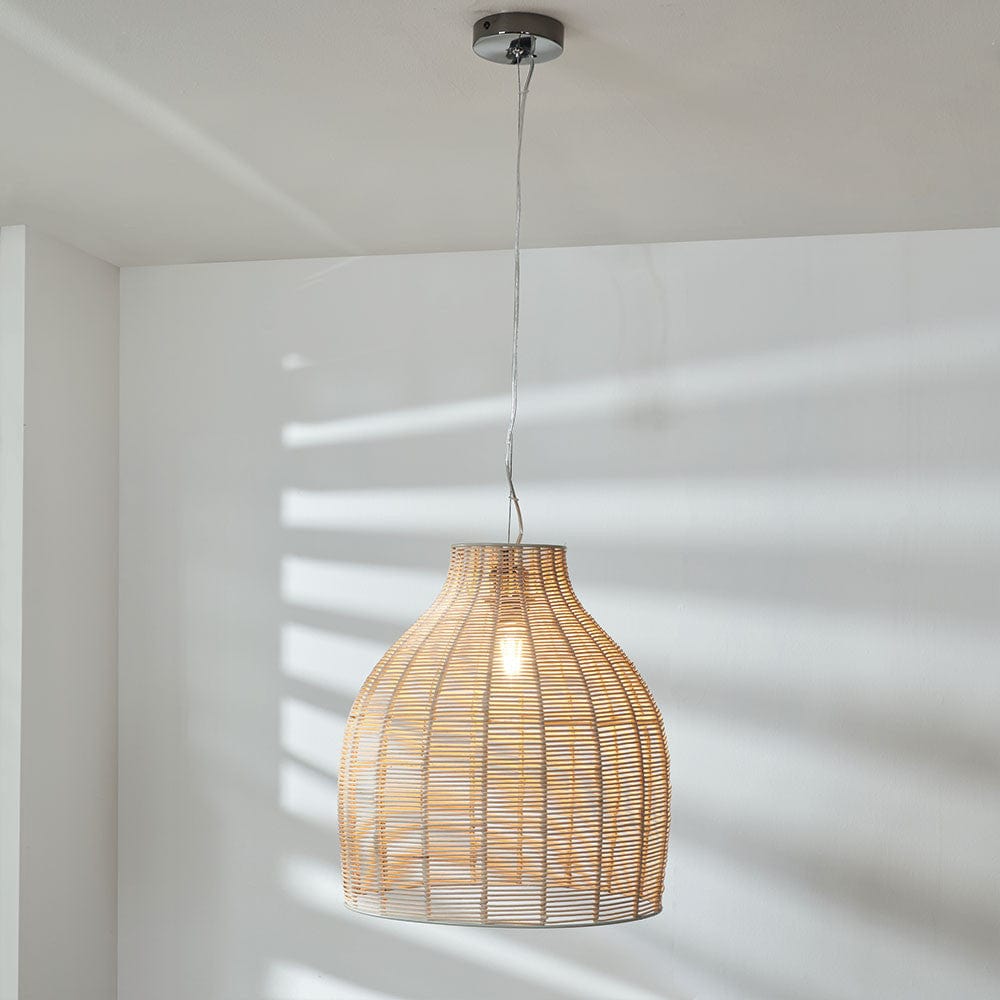 Caswell Natural Rattan Cloche Pendant