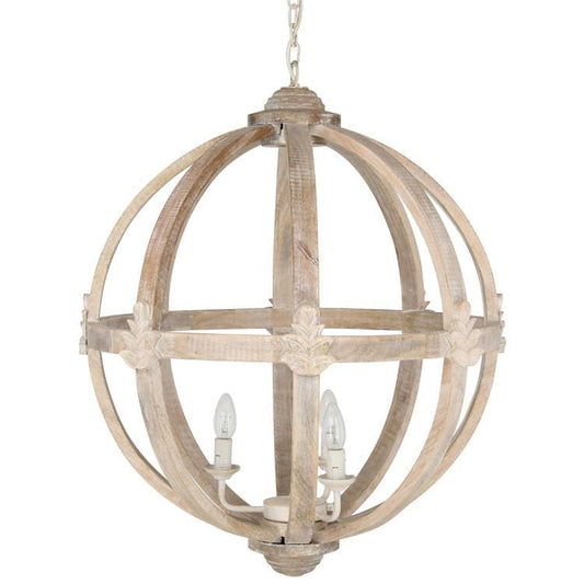 Javier Large Round Wooden Pendant