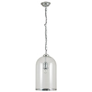 Clear Glass & Chrome Pendant