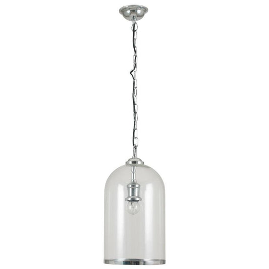 Clear Glass & Chrome Pendant