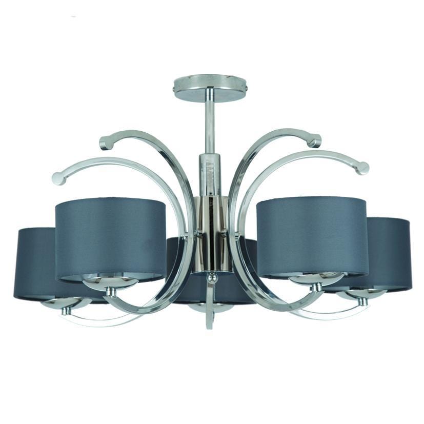 Chrome Curved 5 Arm Chandelier