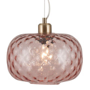 Rose Textured Glass Oval Pendant