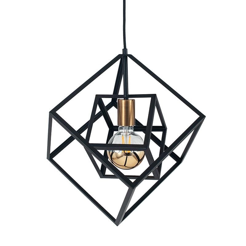 Two Cube Matt Black Pendant