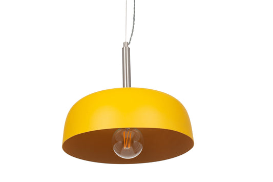 Matt Mustard Domed Metal Pendant