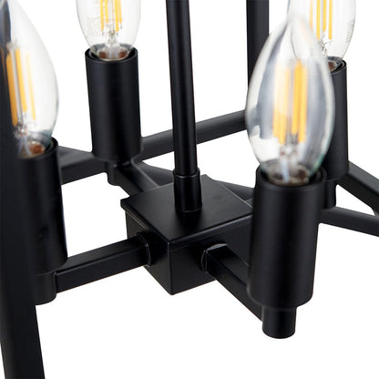 Anis Black Metal 4 Light Cube Pendant