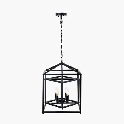 Anis Black Metal 4 Light Cube Pendant