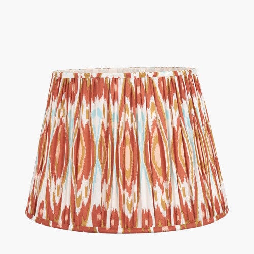 Izara 30cm Cinnamon Ikat Patterned Mushroom Pleat Tapered Lampshade