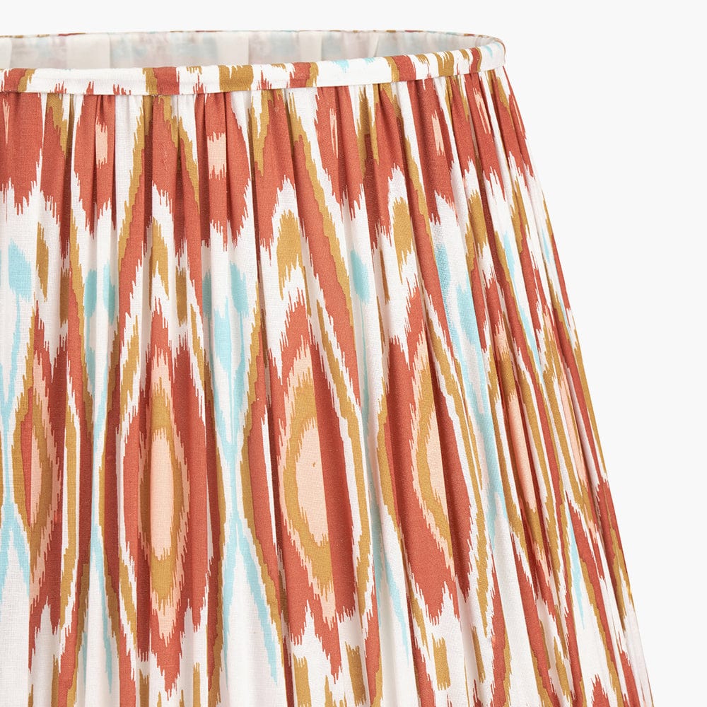 Izara Cinnamon Ikat Patterned Mushroom Pleat Tapered Lampshade