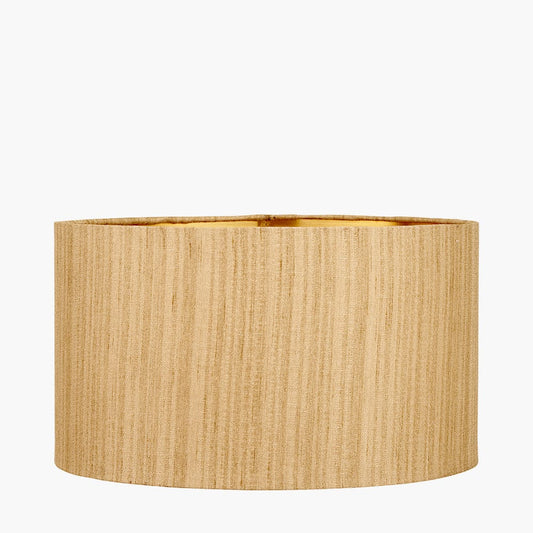 Stellan Slubbed Faux Silk Gold Lined Cylinder Shade