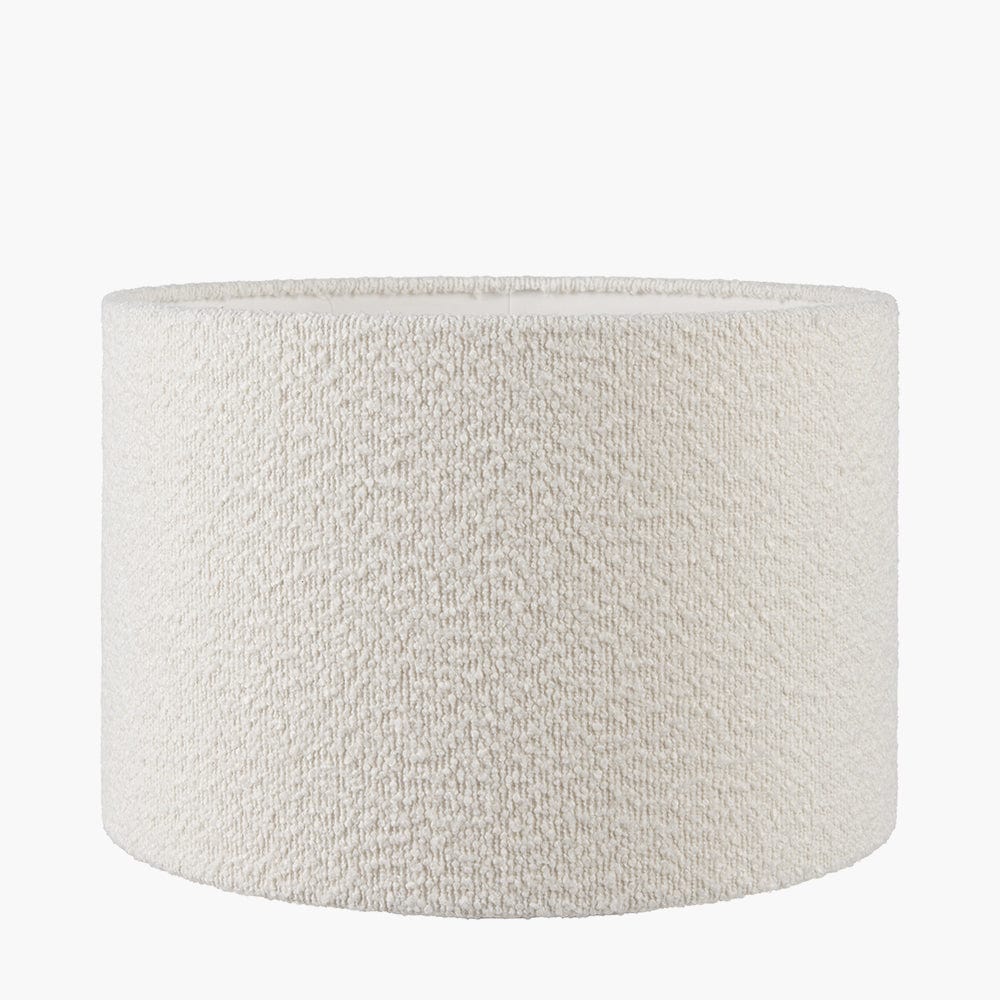 White Boucle Drum Shade