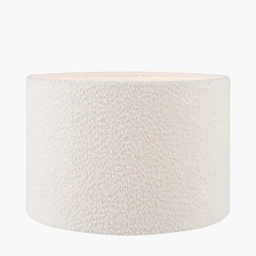 White Boucle Drum Shade