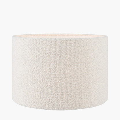 White Boucle Drum Shade