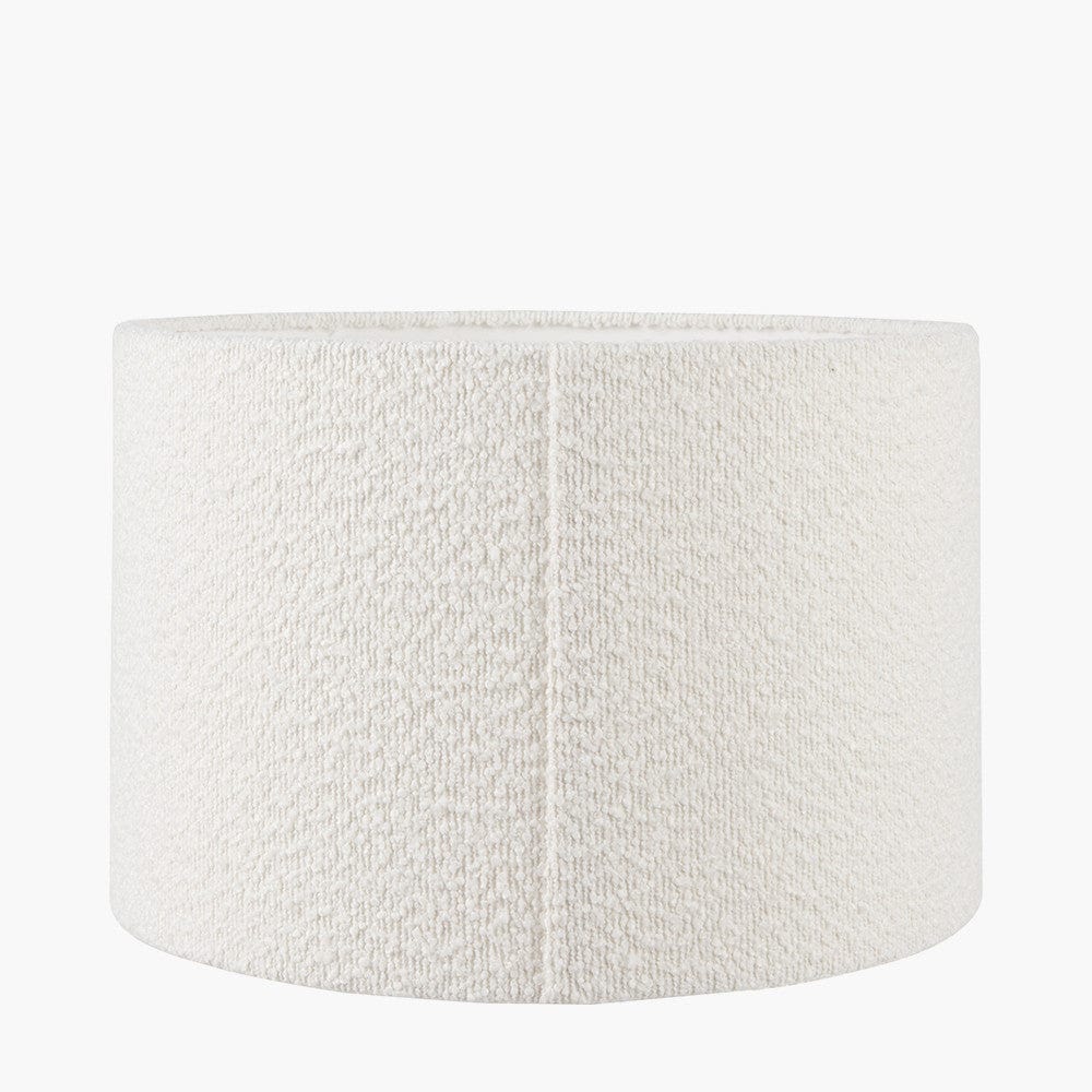 White Boucle Drum Shade