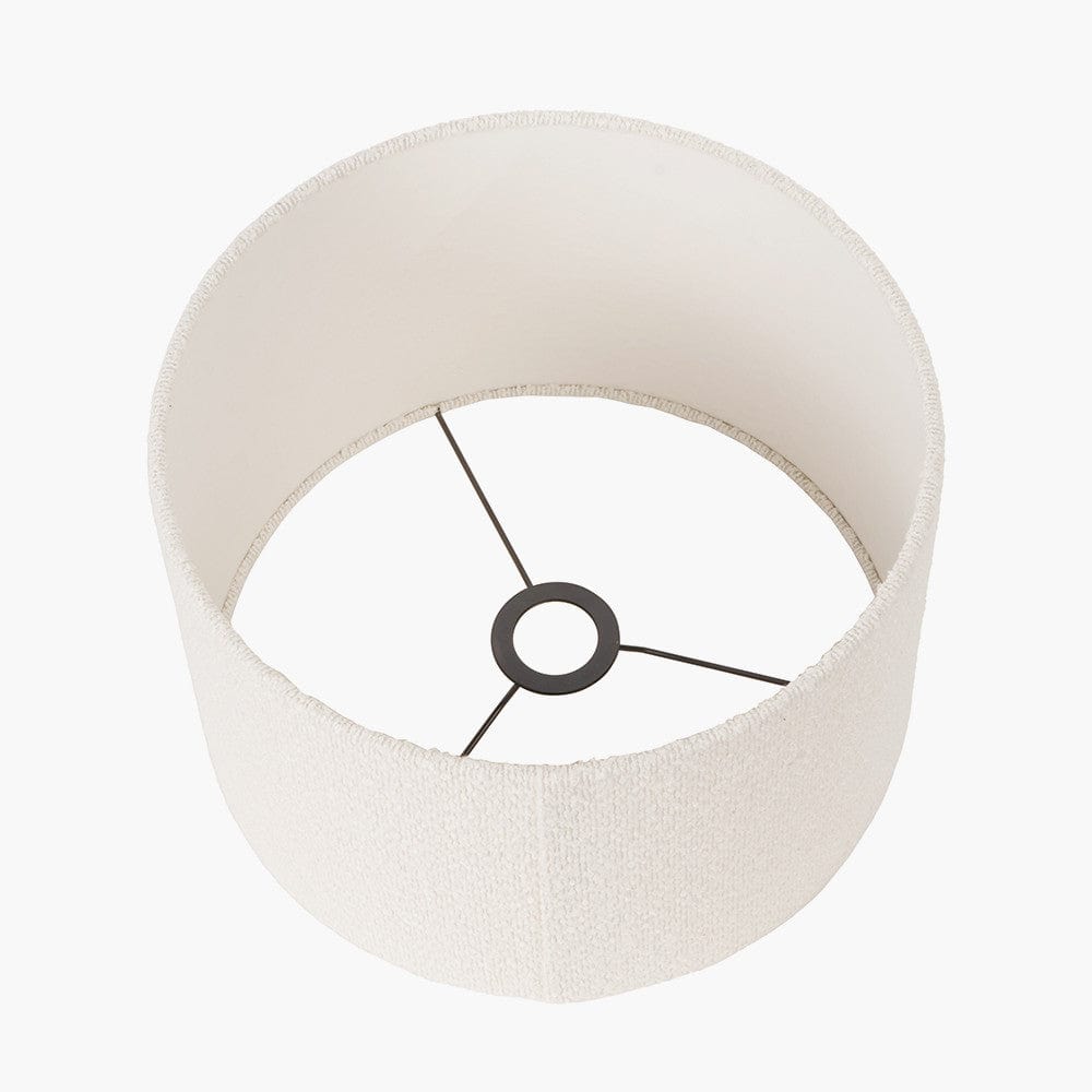 White Boucle Drum Shade